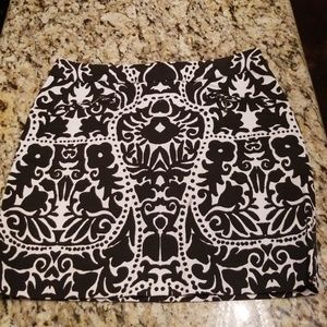 H&M Aztec Print Black/White Mini Skirt